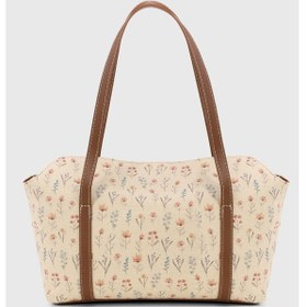 Resim Housebags Çiçek Desenli Kanvas Bowling Omuz Çantası 270 Çiçek Desenli 