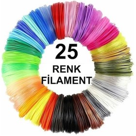Resim 3D Kalem Yazıcı için 25 renk 50 metre (25 x 2 metre) PLA Filament 