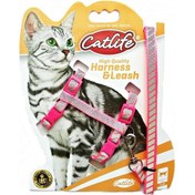 Resim Catlife Gece Parlayan Fosforlu Gezdirme Kedi Göğüs Tasması Seti Pembe 110 CM 