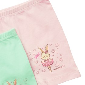 Resim Natuline 2'li Kız Çocuk Likralı Boxer - Pembe Yeşil / 7-8 Yaş 