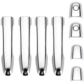 Resim Symbee Mitsubishi L200 Triton 2006-2014 Pikap İçin Chrome Kapaklı Dışarıdaki Kapı Kolu Aksesuarı - 8 Adet Abs Malzeme, Kolay Kurulum 