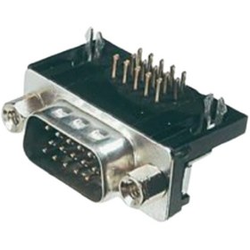 Resim DEMİRLED 15 Pin 3 Sıra 90' PCB Tip Erkek D-Sub Konnektör ( 5 Adet ) 