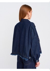 Resim Dilvin 65362 Rins Yıkama Oversize Denim Mont Lacivert 
