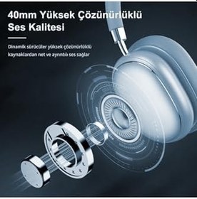 Resim LinkTech HP5 ANC Kulak Üstü Kablosuz Bluetooth Kulaklık Mavi 