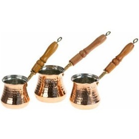Resim Cooker 3 Lü Tombik Bakır Cezve Seti 