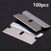 Resim 100 Paket Tek Kenar Tıraş Bıçakları - Ağır Hizmet Paslanmaz Çelik Kullanım Bıçakları, 3 Kenarlı Bıçaklar, Geri Çekilemeyen Kulp ve DIY, Metal İşleme, El Sanatları, El Sanatları Araçları, Modern Araç Tasarımı, Dayanıklı Yapı 