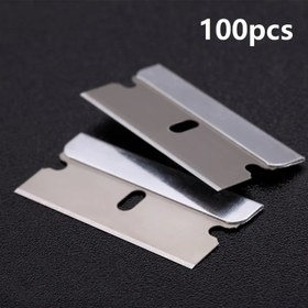 Resim 100 Paket Tek Kenar Tıraş Bıçakları - Ağır Hizmet Paslanmaz Çelik Kullanım Bıçakları, 3 Kenarlı Bıçaklar, Geri Çekilemeyen Kulp ve DIY, Metal İşleme, El Sanatları, El Sanatları Araçları, Modern Araç Tasarımı, Dayanıklı Yapı 