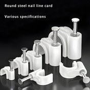 Resim 20/50 adet Metal/Plastik U Şekilli Kablo Bağlayıcı Yuvarlak Toka, Beyaz, 6mm/8mm/10mm/12mm/16mm/20mm/25mm Duvar, Boru, Tel, Ağ için 