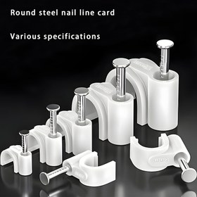 Resim 20/50 adet Metal/Plastik U Şekilli Kablo Bağlayıcı Yuvarlak Toka, Beyaz, 6mm/8mm/10mm/12mm/16mm/20mm/25mm Duvar, Boru, Tel, Ağ için 