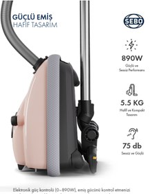 Resim SEBO Airbelt K1 Elektrik Süpürgesi Cream Rose 