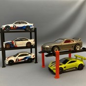Resim 1 Adet 3D Baskı Görünümlü Çok Katlı Araba Sergi Rafı - Model Arabalar için Yer Tasarruflu Mini Garaj, 3 Kattı Şeffaf Plastik Masa Organizatör, Gerçekçi Park Simülasyonu, Toplayıcılar İçin Hediye (Doğum Günü/Noel/Cadılar Bayramı) 
