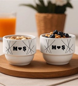 Resim Bk Gift Kişiye Özel İsimli 2li Çerezlik Kase-17 Yeni Ev Hediyesi Önerileri, Misafir Sunum Ürünü, Çay Yanı Kase Kobitmeyencom34802 Bk Gift 