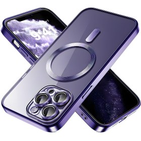 Resim Fibaks İphone 13 Pro Max Uyumlu Kılıf Kamera Lens Korumalı Magsafe Şarj Kilifi Şeffaf Renkli Yumuşak Kapak 