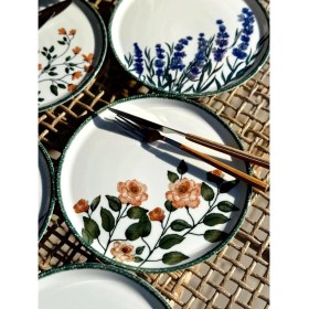 Resim Porland Flower Garden 6 Parça Karma Porselen Pasta Takımı Çiçek Desenli 20 cm Tabak 