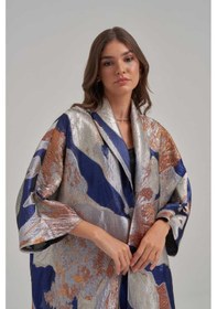 Resim Crystalia Özel Motif Jakar Kumaş Etek Ucu Pilise Detaylı Abaya Çok Renkli 