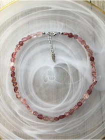 Resim PelvedDesign Çilek Kuvars Doğal Taş Kolye 