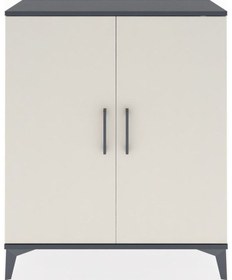 Resim Arges Şifonyer 2 Raflı 2 Kapaklı 88x30x106 Antrasit-aytaşı Antrasit 