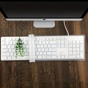 Resim Ultra ince silikon klavye kılıfı - su geçirmez ve toz geçirmez, elektriklenme yapmaz, standart PC masaüstü klavyeleri için uygun, şeffaf tasarım 