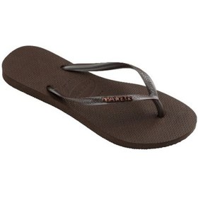 Resim Havaianas Slim Logo Metallic Kadın Parmak Arası Terlik - Kahverengi 4119875 0727 