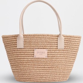 Resim D'VERS Handmade Astarlı Hasır Tote Günlük Şık Tasarım, Geniş İç Hacim, Plaj ve Omuz Çantası 