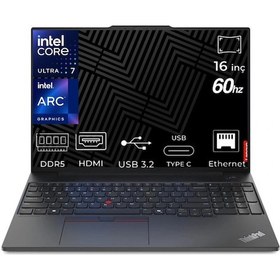 Resim Lenovo Thinkpad E16 G3 21SR006RTX-K24 Ultra 7-255H 24 GB 1 TB+512 GB SSD 16" Dos Dizüstü Bilgisayar 