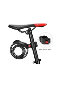 Resim Jokmae Siyah 5 Haneli Şifreli Tel Bisiklet Kilit, Dağ Bisikleti İçin, 340g, 13.4x13.5x4cm Çok Renkli 
