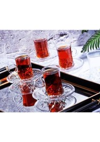 Resim Kosova Cam 6'lı Çay Seti 0107 Şeffaf 