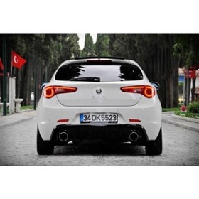 Resim Alfa Romeo Giuletta Difüzör - Çift Çıkış (Plastik) Arka Ek-difüzör 