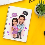 Resim Bebeklerini Bekleyen Çiftler Karikatürlü Defter 