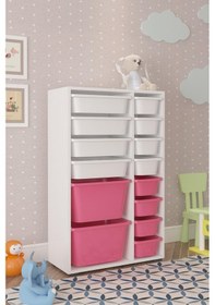 Resim Pratico Çok Amaçlı Oyuncak Dolabı Pembe Beyaz 2D4K8U Beyaz - Pembe 