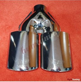 Resim 105lik Egzoz Ucu Slk Çiftli. Basık Egzoz Çift Çıkışlı 