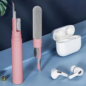 Resim 3'ü 1 Arada Taşınabilir Kulaklık Temizleme Kiti - Airpods ve Airpods Pro için İdeal, Kulak Fırçası, Kulak Çubuğu ve Köpük Sünger İçerir, Pil Gerektirmez, Bakım Kiti|Kompakt Tasarım|Dayanıklı Kulaklık Temizleyici 