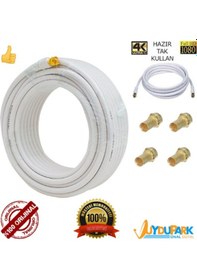 Resim Mag 10 Metre Hazır Tak Kullan Tv Uydu Anten Kablosu 