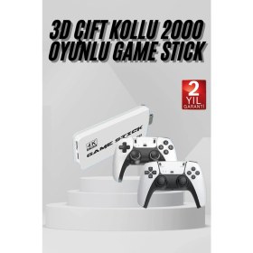 Resim Buğz Yeni Nesil 3D 4K 2000 Oyunlu Game Stick Oyun Konsolu Çift Konsol 