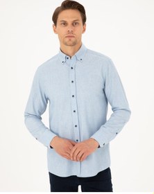 Resim Pierre Cardin Erkek Mavi Gömlek Desenli 50292106-vr036 