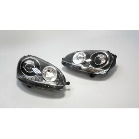 Resim Vw Jetta 05-11 Gti R32 Mercekli Far Seti Krom Siyah Sol-Sağ 