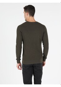 Resim Colin's Slim Fit Bisiklet Yaka Erkek Haki Kazak CL1051605_Q1.V2_KHA 