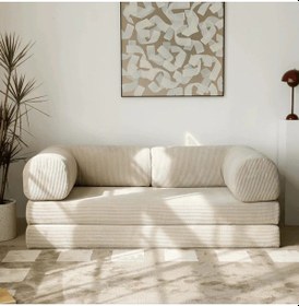 Resim Nova Serisi Kanepe Pratik, Yer Yatağı, Dayanıklı, Bondex Sünger 200x200 Krem 