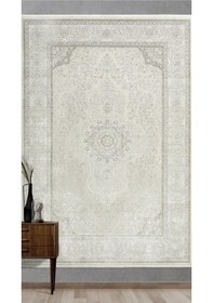 Resim By Özer Halı Krem Renk Gümüş Bordürlü Klasik Empera Halı Soho Mood Anemone 4604 Salon Halısı Çok Renkli 