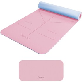 Resim Gymo Hizalamalı 6mm TPE Yoga Matı Pilates Minderi Diz Dirsek Koruyucu Matlı Set Pembe 