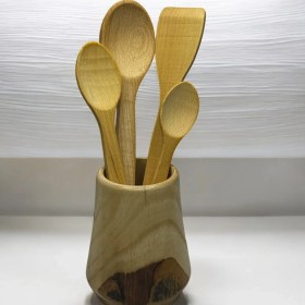 Resim Bibakiyom 4 Parça Ahşap Mutfak Servis Seti (20 cm Ahşap Kaşık, 23CM Ahşap Kaşık, 27CM Ahşap Kaşık, 27 cm Ahşap Spatula) 