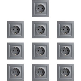 Resim Schneider Electric Asfora Plus Serisi Çelik Topraklı Priz 10 Lu P 