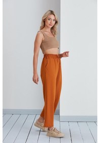 Resim Basic Model Bol Paça 2 İplik Eşofman Altı Camel-camel Camel 