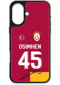 Resim Galatasaray Victor Osimhen Parçalı Forma İmzalı Cam Telefon Kılıfı - iPhone 16 