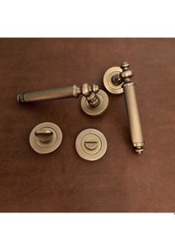 Resim Osmanlı Handles Zk37 Antik Sarı Zamak Yuvarlak Rozetli Wc Banyo Kapı Kolu 1 Takım 