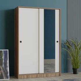 Resim Abre VM-300 Ceviz Beyaz Sürgü Kapaklı Portmanto 