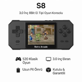 Resim S8 Game Console-520 Oyunlu 3.0 İnç Ekranlı Taşınabilir Mini Atar 