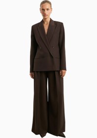 Resim Dropped Waist Double Breasted Blaze Oversize Kadın Ceket - Bordo / XS 