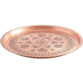 Resim Kırmızı Bakır Şark Köşesi Tepsi 45 Cm Bakır 