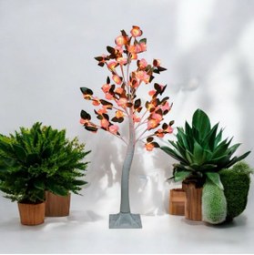 Resim hediyeconcepti 24LED Masa Lambası Gül Çiçek Ağacı USB Gece Işıkları Noel Dekorasyon Hediye Çocuk Odası Aydınlatma 